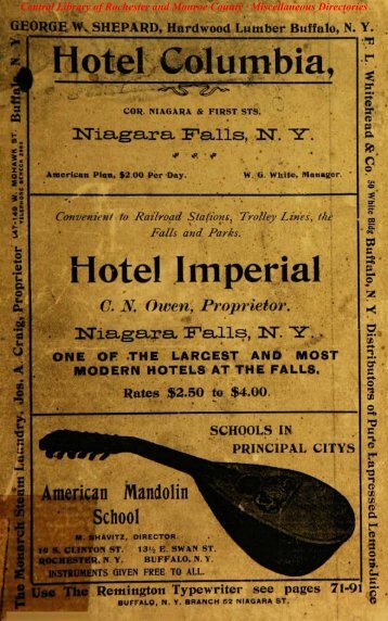 Hotel Columbia, Hotel Imperial - Monroe County Library System