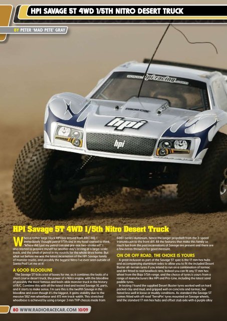 HPI SAvAGE 5T 4WD 1/5TH NITRO DESERT TRUCk - Radio Race ...