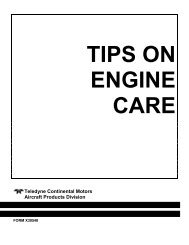 Tips on Engine Care - American Legend Aircraft Company - The ...
