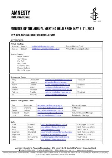 minutes of the annual meeting held from may 9-11, 2008 - Amnesty ...