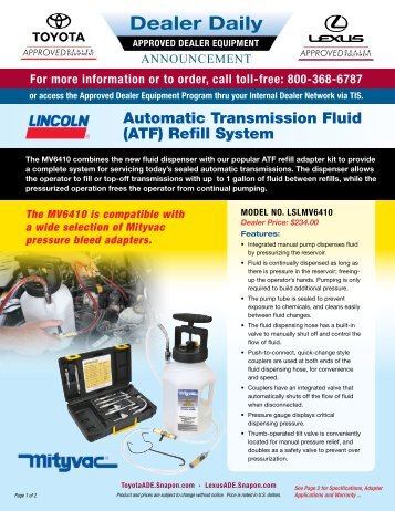 Dealer Daily Toyota Approved Dealer Equipment