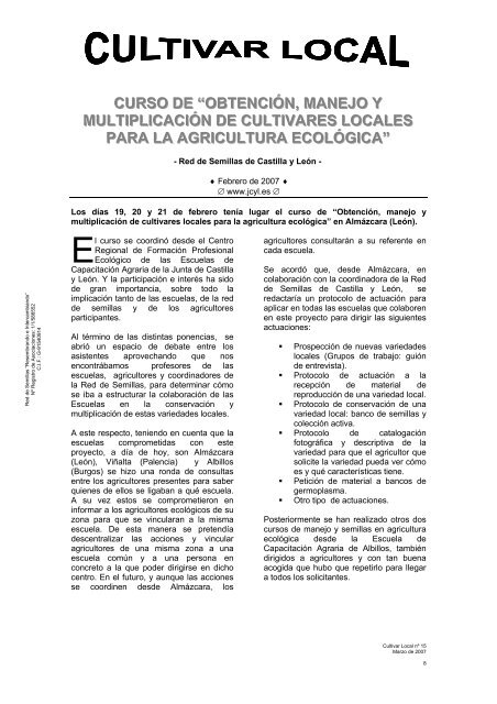 Boletín nº 15 - Resembrando e Intercambiando