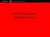 Extreme Characters & Brainstorming