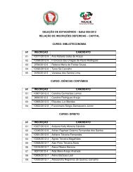 relaÃ§Ã£o de inscriÃ§Ãµes deferidas â capital e regiÃ£o metropolitana