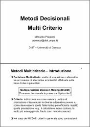 Metodi Decisionali Multi Criterio - Massimo Paolucci