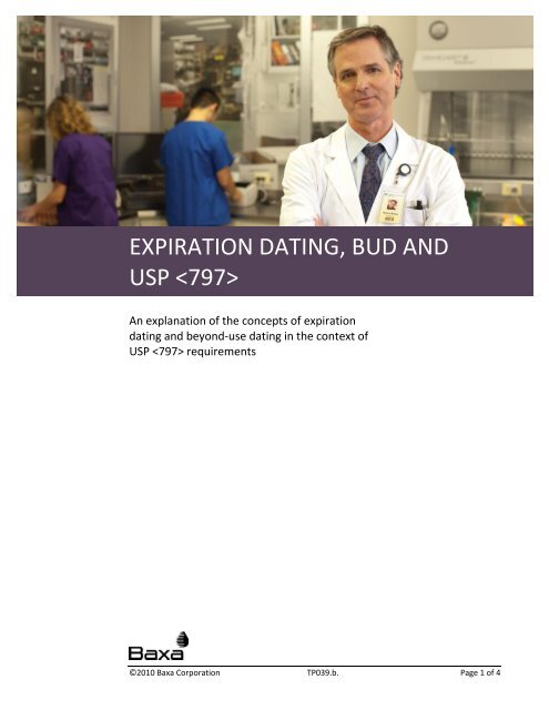 Expiration Dating, BUD and USP - Baxa