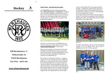 Hockey - VfR Merzhausen