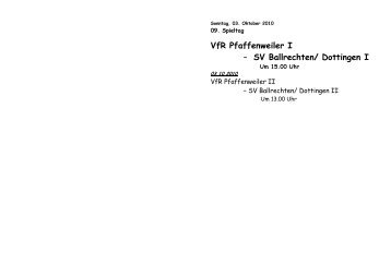 Der SV Ballrechten/Dottingen - VfR Pfaffenweiler