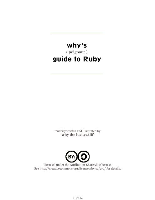 Why's (Poignant) Guide to Ruby