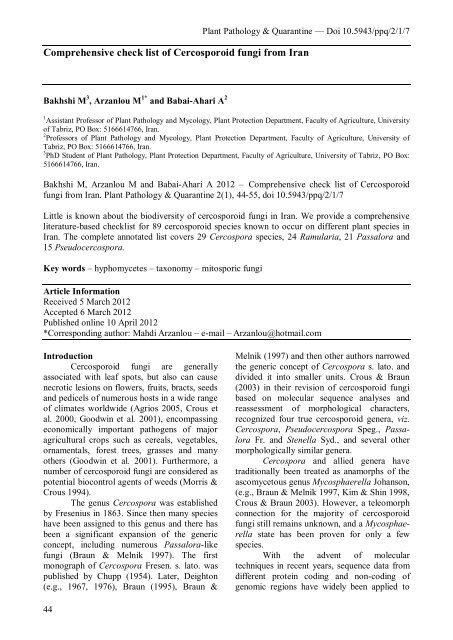 View PDF - Plant Pathology & Quarantine