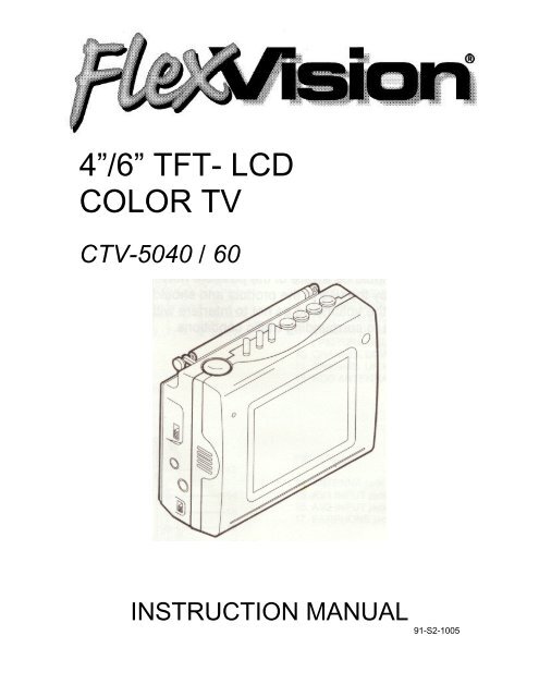 4â€ /6â€ TFT- LCD COLOR TV - Ward Electronics