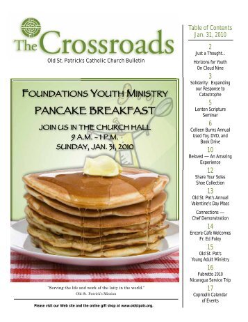 PANCAKE BREAKFAST - Old St. Patrick's Church