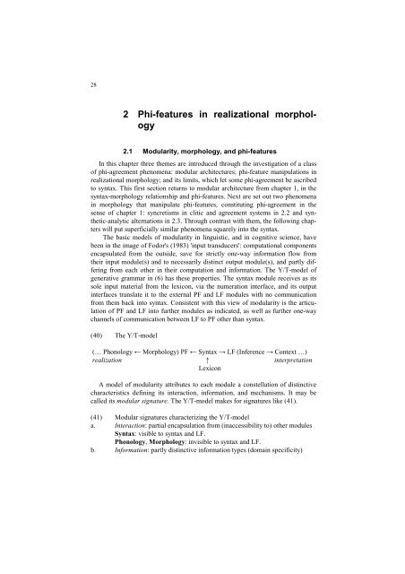 Phi-features and the Modular Architecture of - UMR 7023 - CNRS