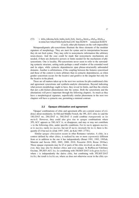 Phi-features and the Modular Architecture of - UMR 7023 - CNRS