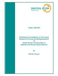 FINAL REPORT Preliminary Investigation on the ... - Practical Action