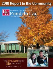2010 Report to the Community - University of Wisconsin-Fond du Lac