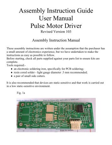 Assembly instruction guide - The Hydrogen Shop