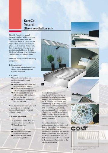 Euroco Natural (fire-) ventilation unit - Eurovent