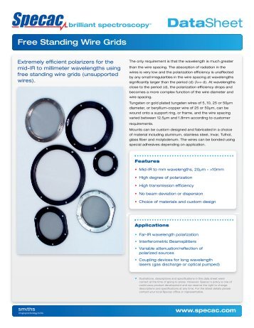 Free-Standing Wire Grid Polarizers - Specac