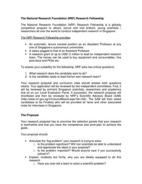 Research Grant Proposal Template