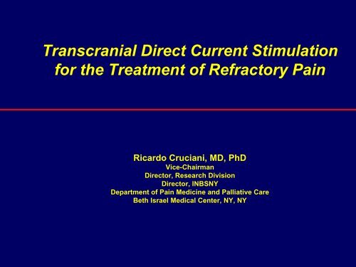 A depiction of direct current stimulation for treatment of a