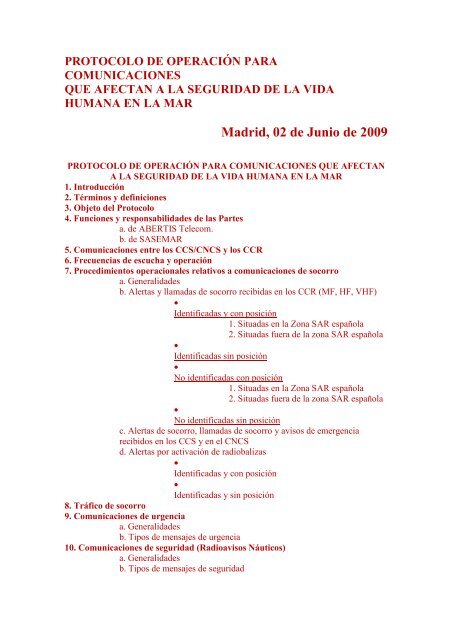 protocolo de operaciÃ³n para comunicaciones que afectan a