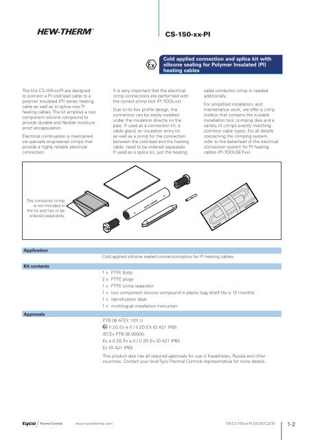 Cs-150-xx-Pi - Tyco Thermal Controls