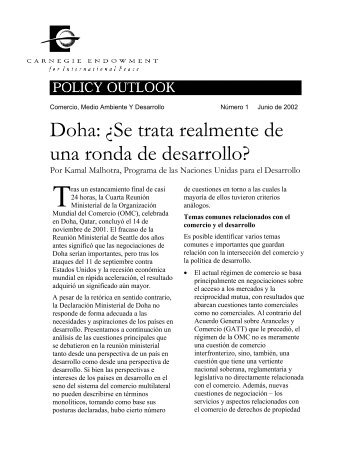 Doha: ¿Se trata realmente de una ronda de ... - PolicyArchive