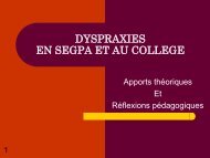 DYSPRAXIES EN SEGPA ET AU COLLEGE - Sylvie Castaing