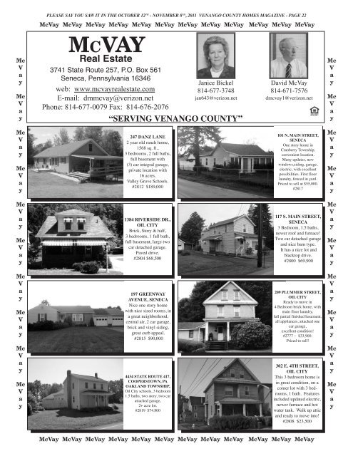 MCVAY REAL ESTATE - Youngspublishing.com