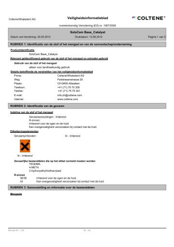 Veiligheidsinformatieblad