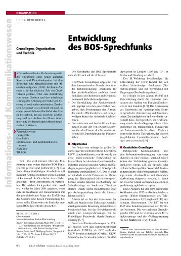 Entwicklung des BOS-Sprechfunks