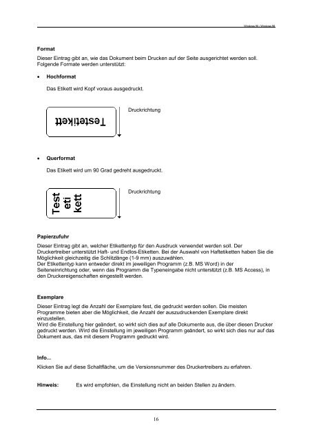 Druckertreiber- Benutzerhandbuch - WAM Service GmbH