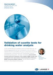 Validation of cuvette tests for drinking water analysis - HACH LANGE