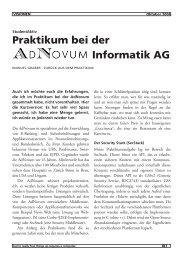 Praktikum bei der AdNovum Informatik AG - Vis