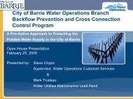 Backflow Prevention Presentation - City of Barrie
