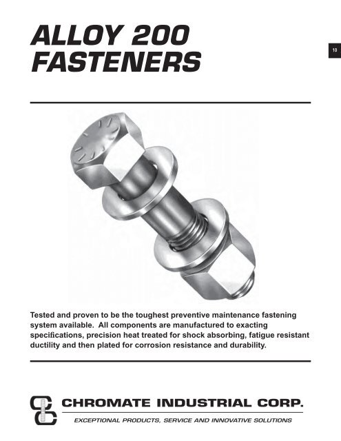 FASTENERS - CHROMATE - Chromate Industrial Corporation