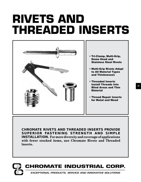 FASTENERS - CHROMATE - Chromate Industrial Corporation