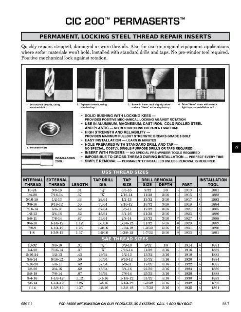 FASTENERS - CHROMATE - Chromate Industrial Corporation