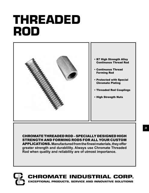 FASTENERS - CHROMATE - Chromate Industrial Corporation