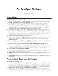 7th Sea Open Plotlines - Crystal Keep