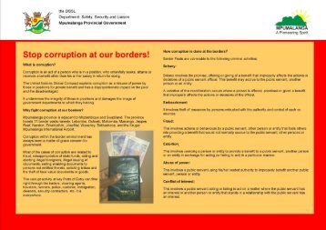 Border Post Anti-Corruption Pamphlet - MCLI