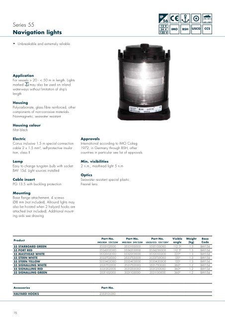 navigation lights - Ysebaert