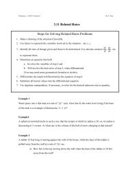 3.11 Related Rates Steps for Solving Related Rates Problems