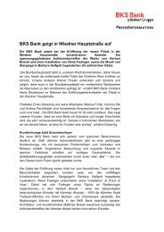 PresseInformation BKS Bank geigt in Wiedner ... - BKS Bank AG