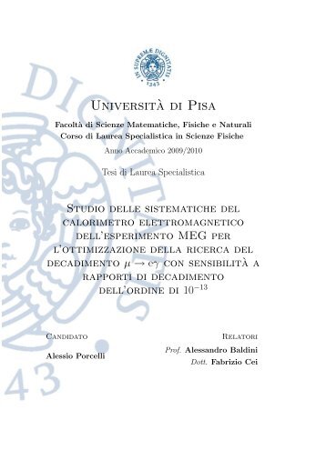 Universit`a di Pisa - MEG