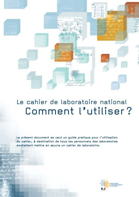 Le cahier de laboratoire national, comment l'utiliser - DGDR - CNRS