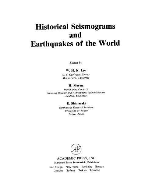 Historical Seismograms - Evidence from the AD 2000 Izu Islands ...