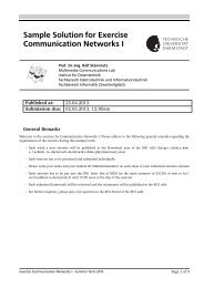 Sample Solution for Exercise Communication Networks I