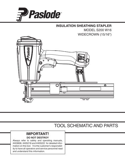 S200-W16 Insulation Sheathing Stapler - Paslode